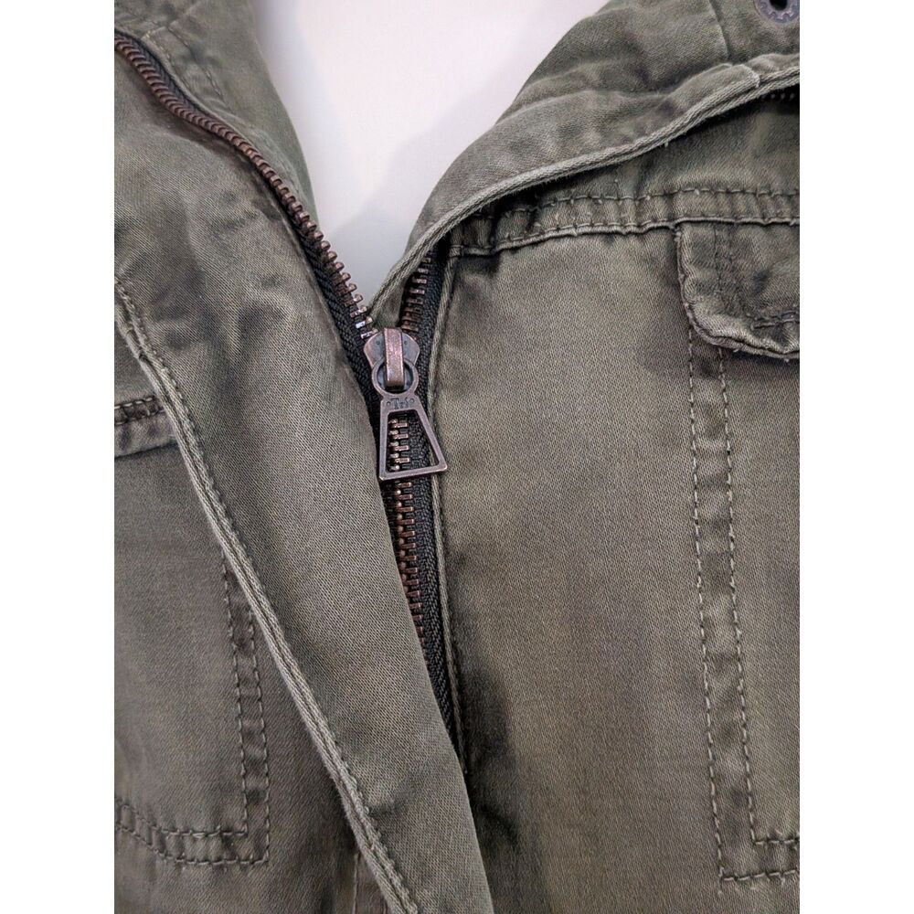 ZARA Trafaluc Military Jacket Women Olive Green Utility Windbreaker No Hood - Picture 11 of 12